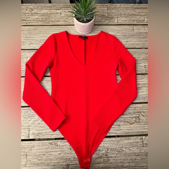 Forever 21 Tops - Women’s Forever 21 Long Sleeved Red Bodysuit, NWOT, Sz XL